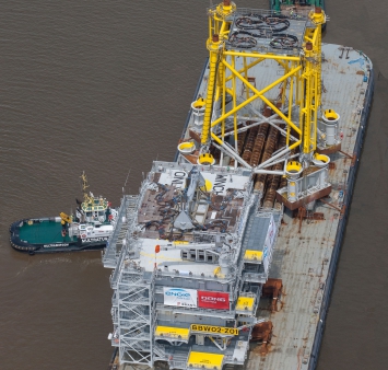 Sail out of the offshore HV substation and jacket for the Burbo Bank Extension offshore wind farm